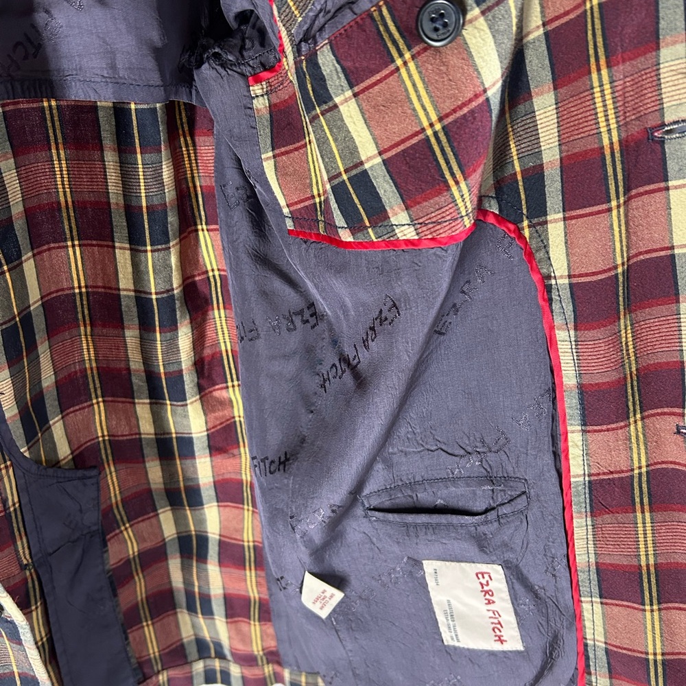 Ezra Fitch Plaid Sport Coat in Red, Yellow, and Black - Picture 6 of 10